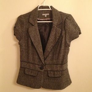 Black and white tweed blazer