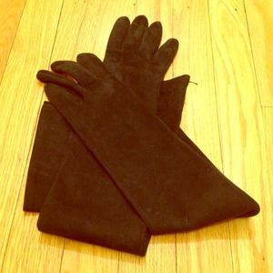 Vintage ETRO Black Suede Gloves