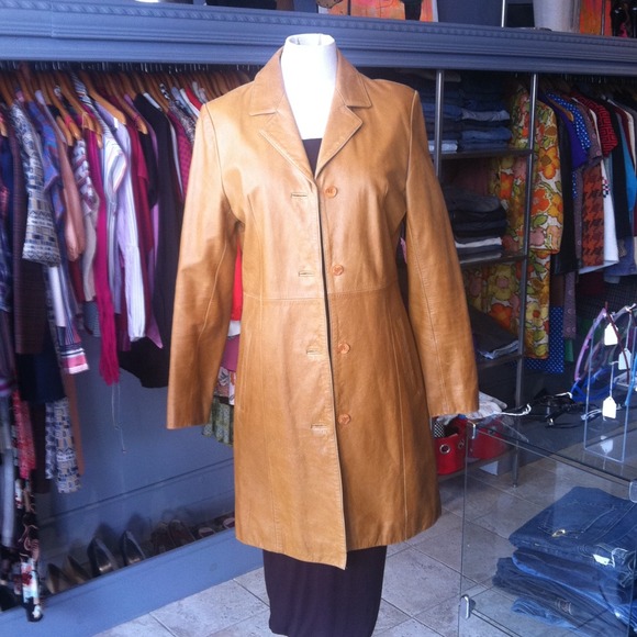 Leather coat made in italy