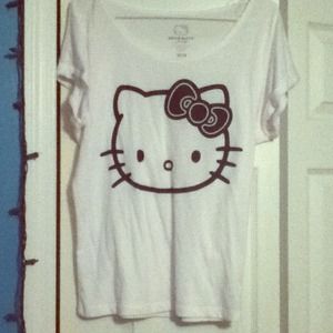 Hello kitty black glitter top