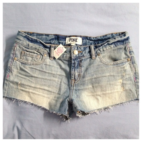 Victoria's Secret Denim - VS Pink Frayed/Distressed Denim Shorts