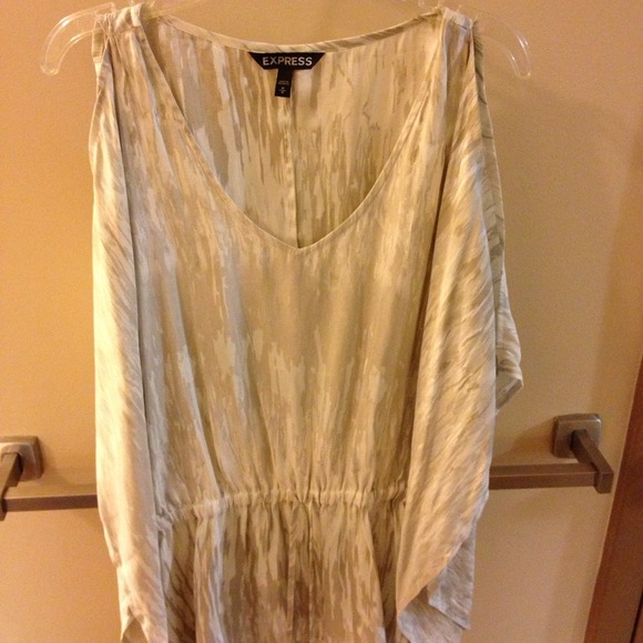 Express open shoulder top with draw string waist