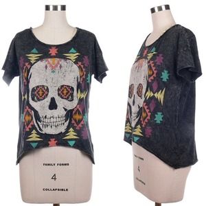 Brand new skull print tie dye top