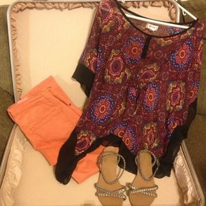 X BUNDLED for kelliroseX Sheer Mosaic Drape Top