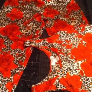 Nylon floral pajama set