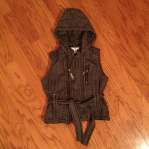 Grey hooded vest