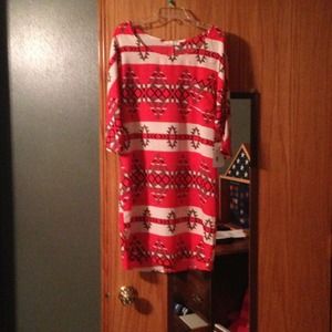 Red Aztec tunic