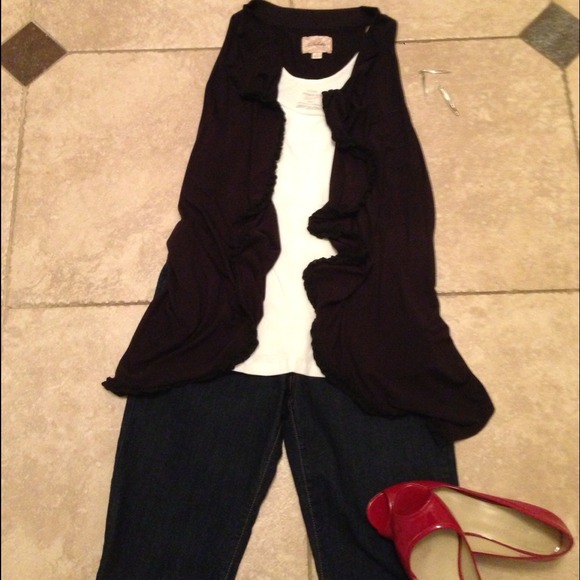 Anthropologie Black Vest