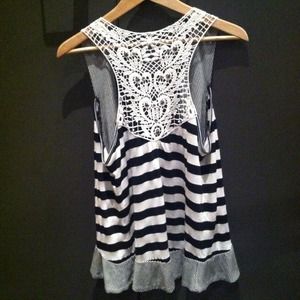 Black and white striped vest
