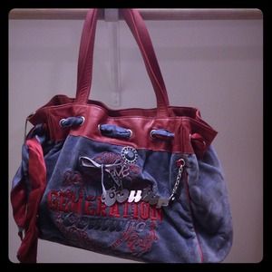 Blue and red suede Juicy Couture Handbag!