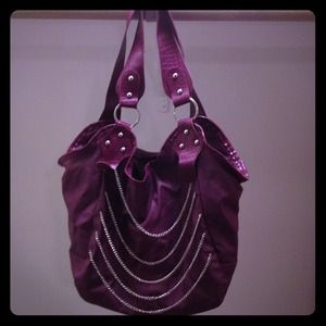 Purple chain handbag