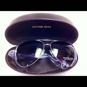 Michael Kors "Sicily" Metal Aviator Sunglasses