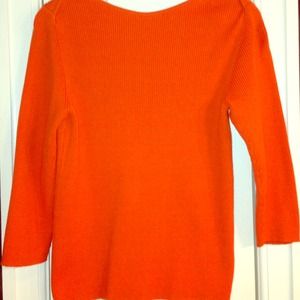 Orange cable knit top
