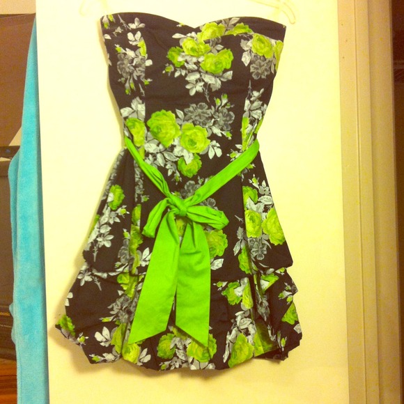 Green flowered dress