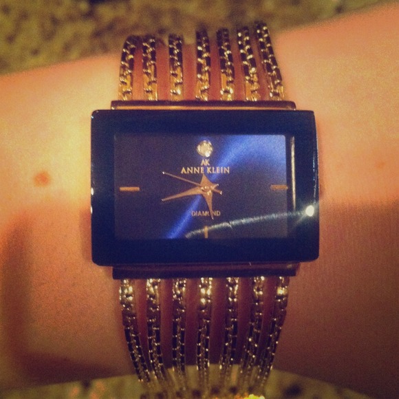 AK Anne Klein diamond stainless watch