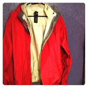 Red North Face Windbreaker Jacket