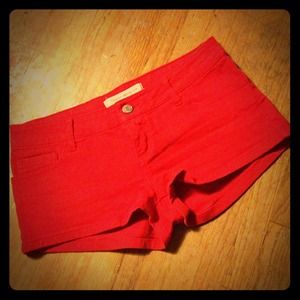 Red jean shorts Forever 21, new without tag