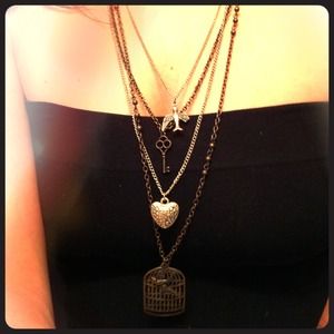 Multi chain charm necklace