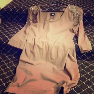 Jeweled Capped Sleeves Top/ Dress.