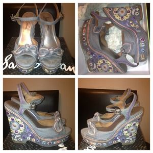 100% AUTHENTIC SAM EDELMAN RYLEE WEDGE SANDALS!