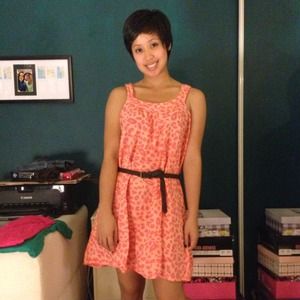 ⛔SOLD H&M Orange Dress w Leopard Design