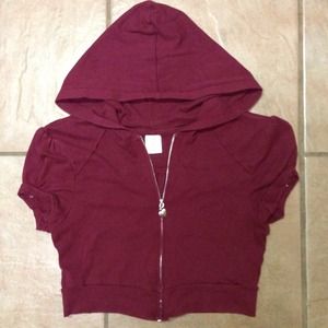 Cropped Maroon Hoodie