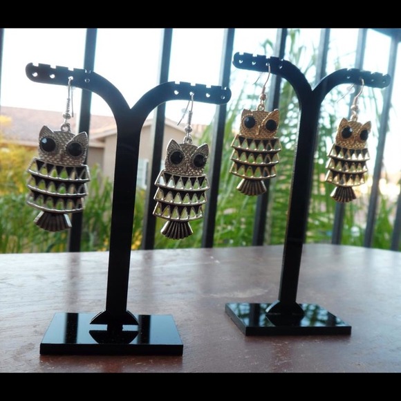 Owl earrings silver & gold available