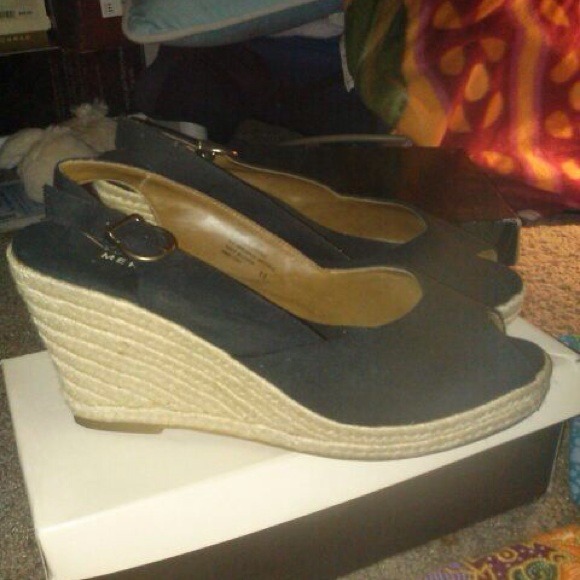 Black! Simple! Wedges! Size:11