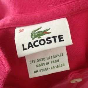 Authentic Lacoste Polo Shirt Women's 36 Size US 4
