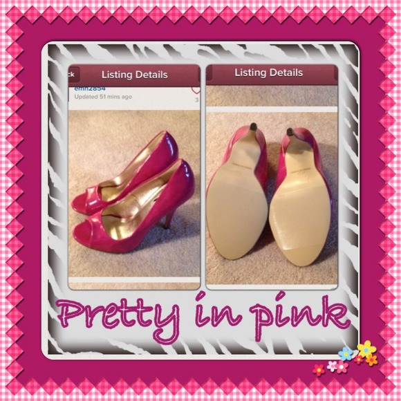 Pink peep toe heels
