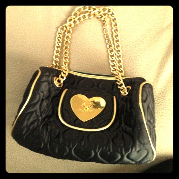 Betsy Johnson black/gold purse: mint condition