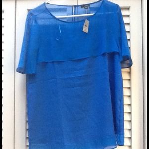 Ann Taylor blue silk shirt.