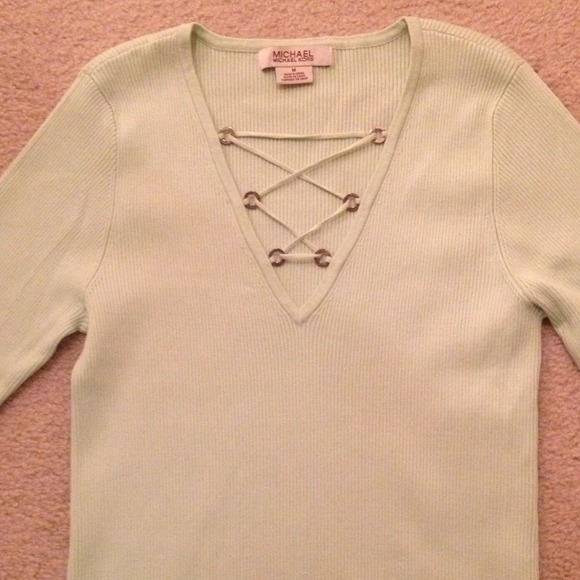 Michael Kors mint green knit top NEW size Med