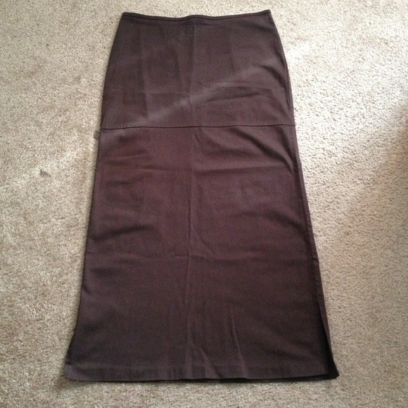 Denim Brown maxi skirt.