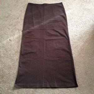 Denim Brown maxi skirt.
