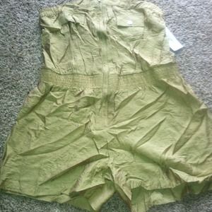 Metallic Gold strapless Romper