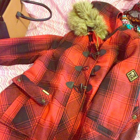 Rock wear pea coat red, plussizediva coat