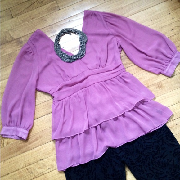 Lilac Tiered Blouse - Picture 2 of 2