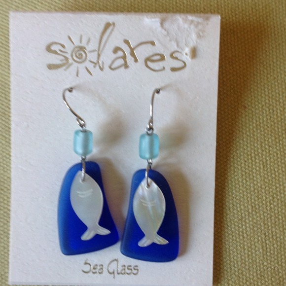 Earrings-sea glass