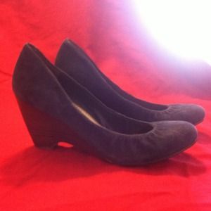Jessica Simpson Navy Suede Wedge Heels