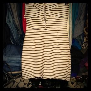 Bodycon nude and black dress