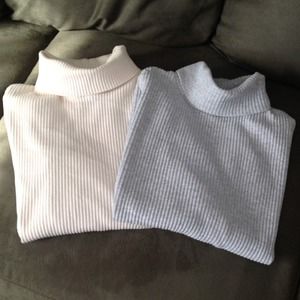 SALE-2 ribbed turtleneck style long sleeved shirts