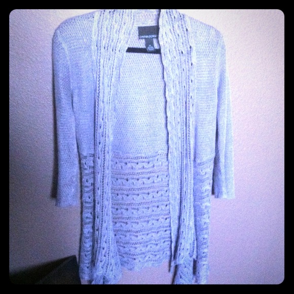 💢SOLD💢Gray Knit Pattern Cardigan Cover Up