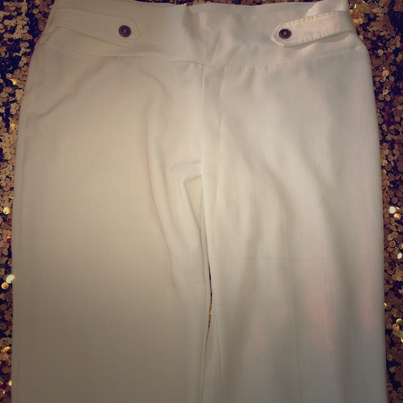 Cream Pin Stripe Pants