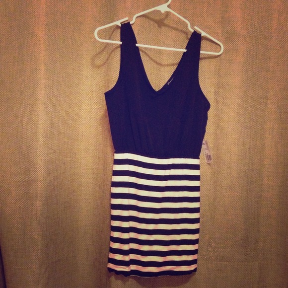 Great black white stripe dress!