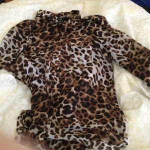 Chiffon cheetah blouse