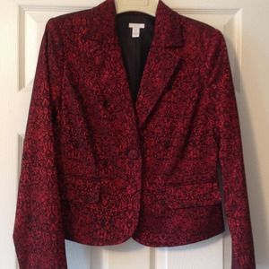 Beautiful red and black printed blazer