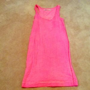 Neon pink razor back day dress or cover up