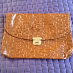 H&M clutch. Caramel colored.