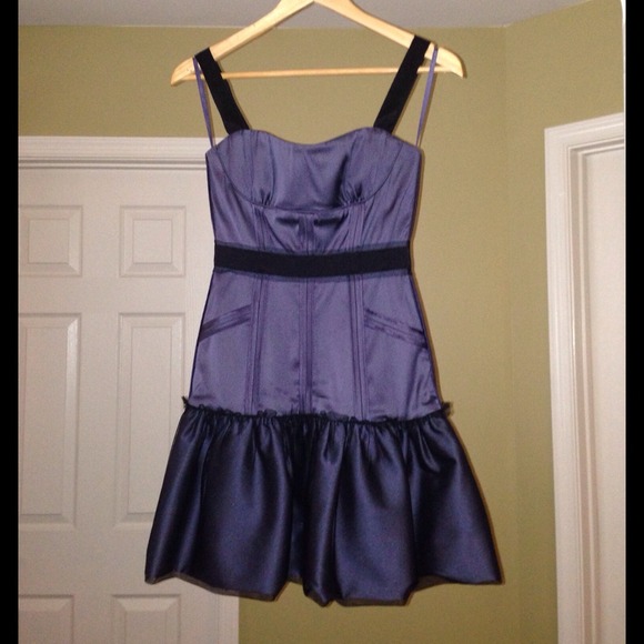 BCBG MAXAZRIA PURPLE MIA BERRY SATIN DRESS